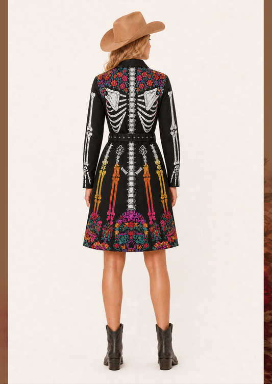 Boneyard Bloom Belted Shirt Dress
