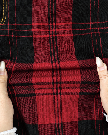 Rustic Plaid Bootcut Jeans