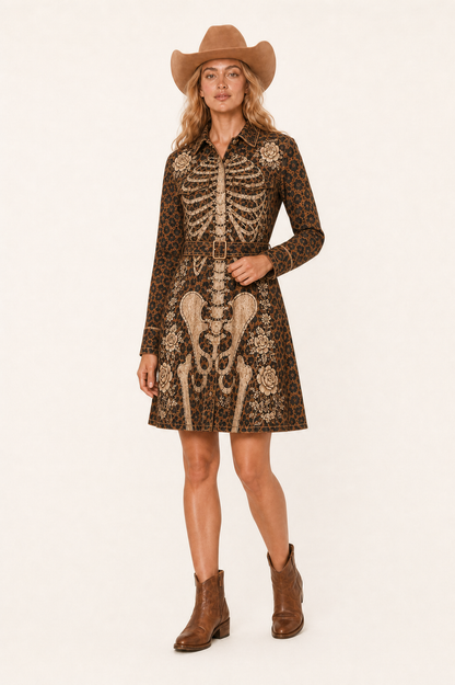 Bone & Bloom Belted Shirt Dress