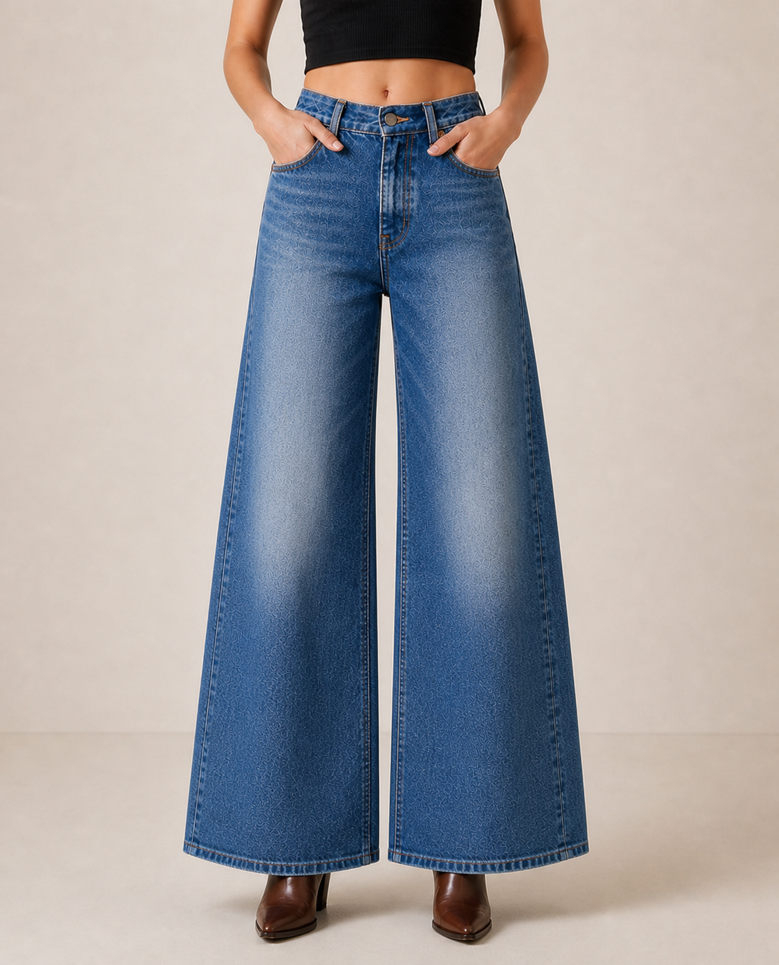 Prairie Bloom Medium Wide-Leg Jeans