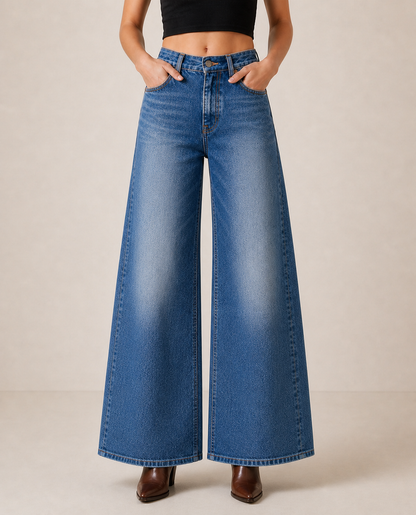 Prairie Bloom Medium Wide-Leg Jeans