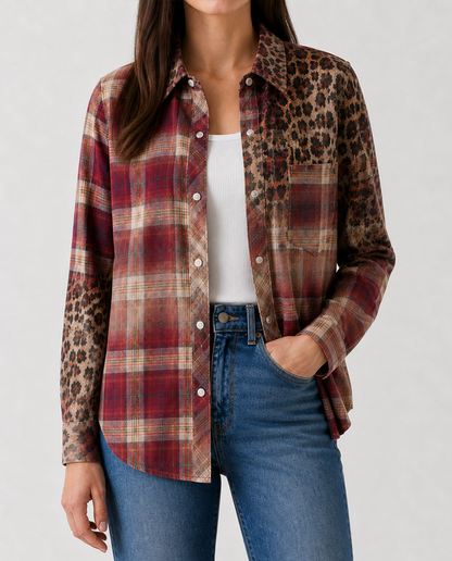 Prairie Mirage Rust Long Sleeve Denim Shirt