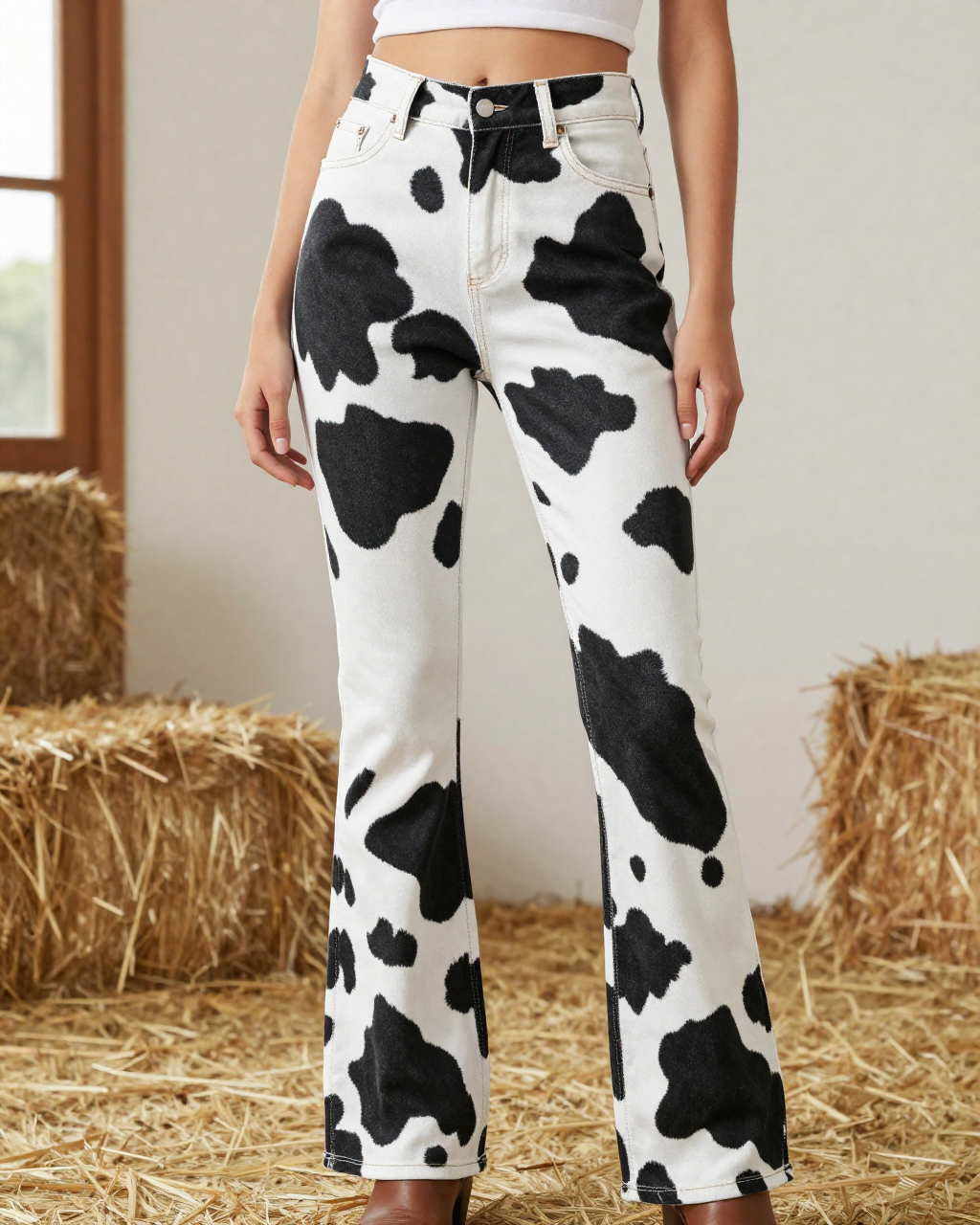 Black Cow Bold Bootcut Jeans - front view