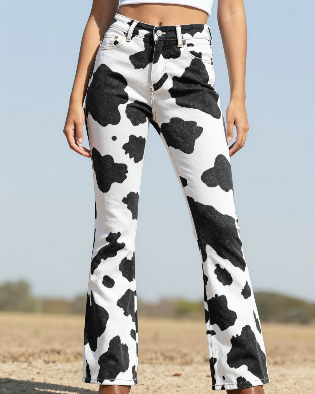Black Cow Bold Bootcut Jeans - front view
