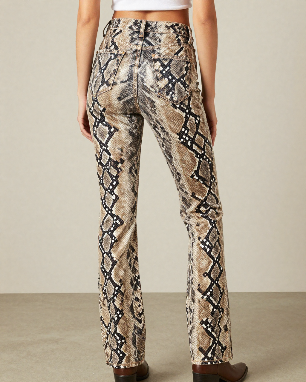 Desert Python Bootcut Jeans - back view
