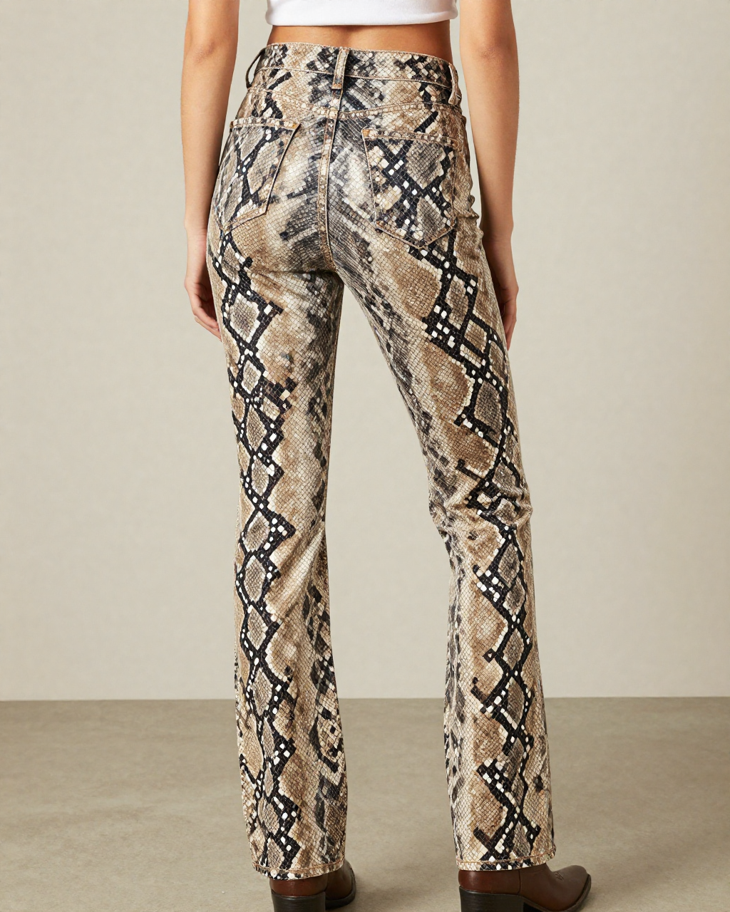 Desert Python Bootcut Jeans - back view