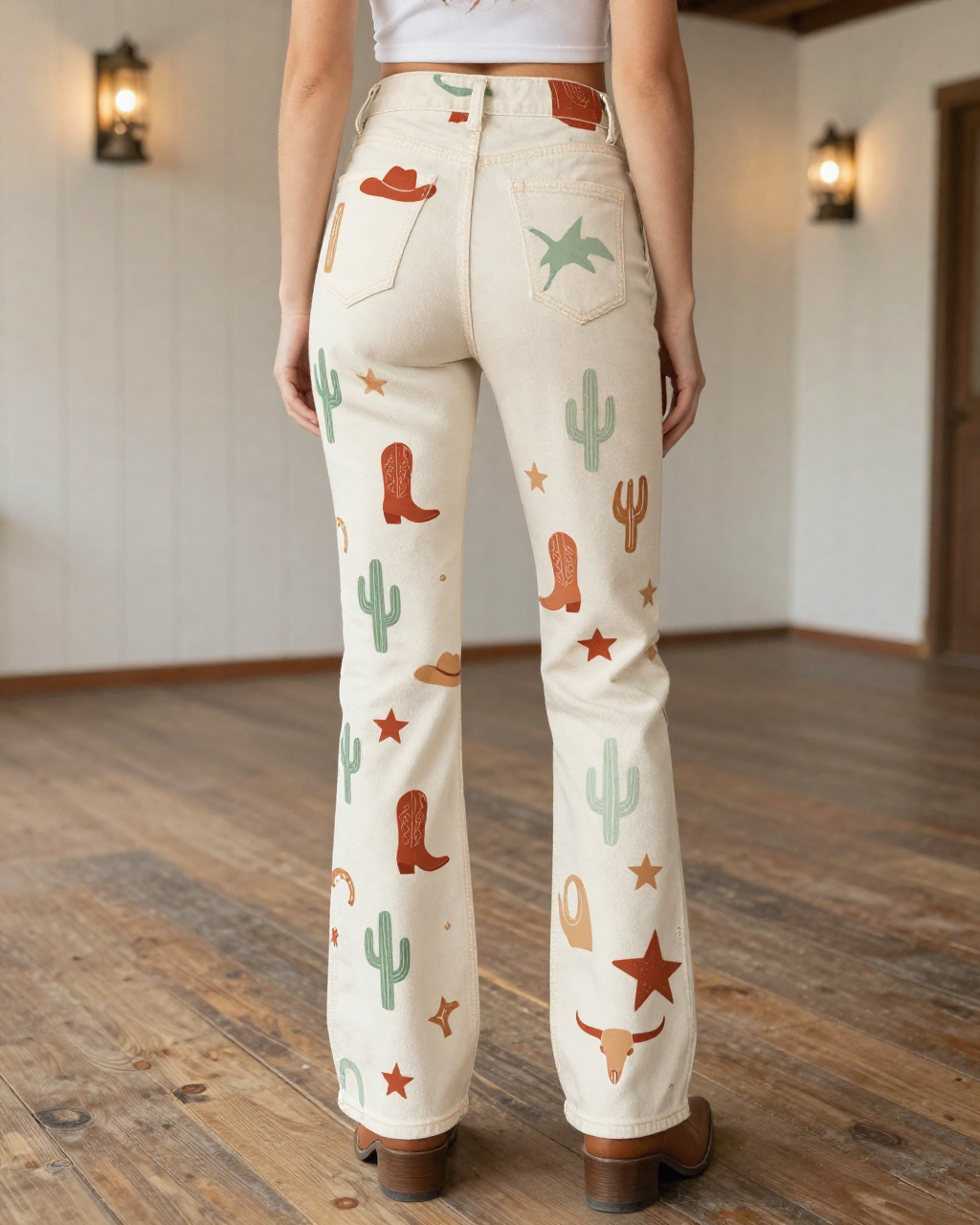 Cowgirl Toss Warm Bootcut Jeans - back view