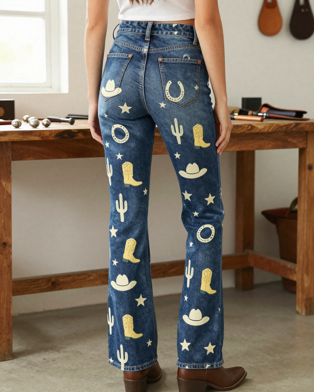 Cowgirl Toss Cool Bootcut Jeans - back view