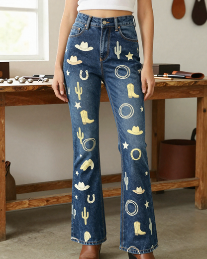 Cowgirl Toss Cool Bootcut Jeans - front view