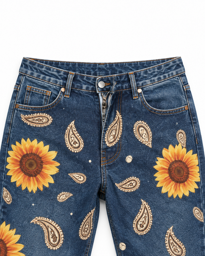 Bandana Bloom Sunflower Bootcut Jeans