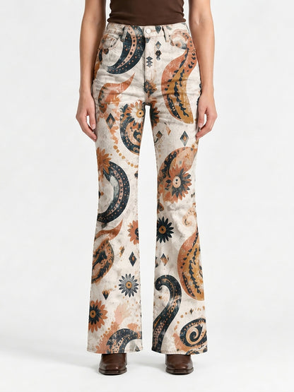 Prairie Feather Paisley Bootcut Jeans