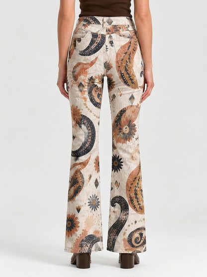 Prairie Feather Paisley Bootcut Jeans