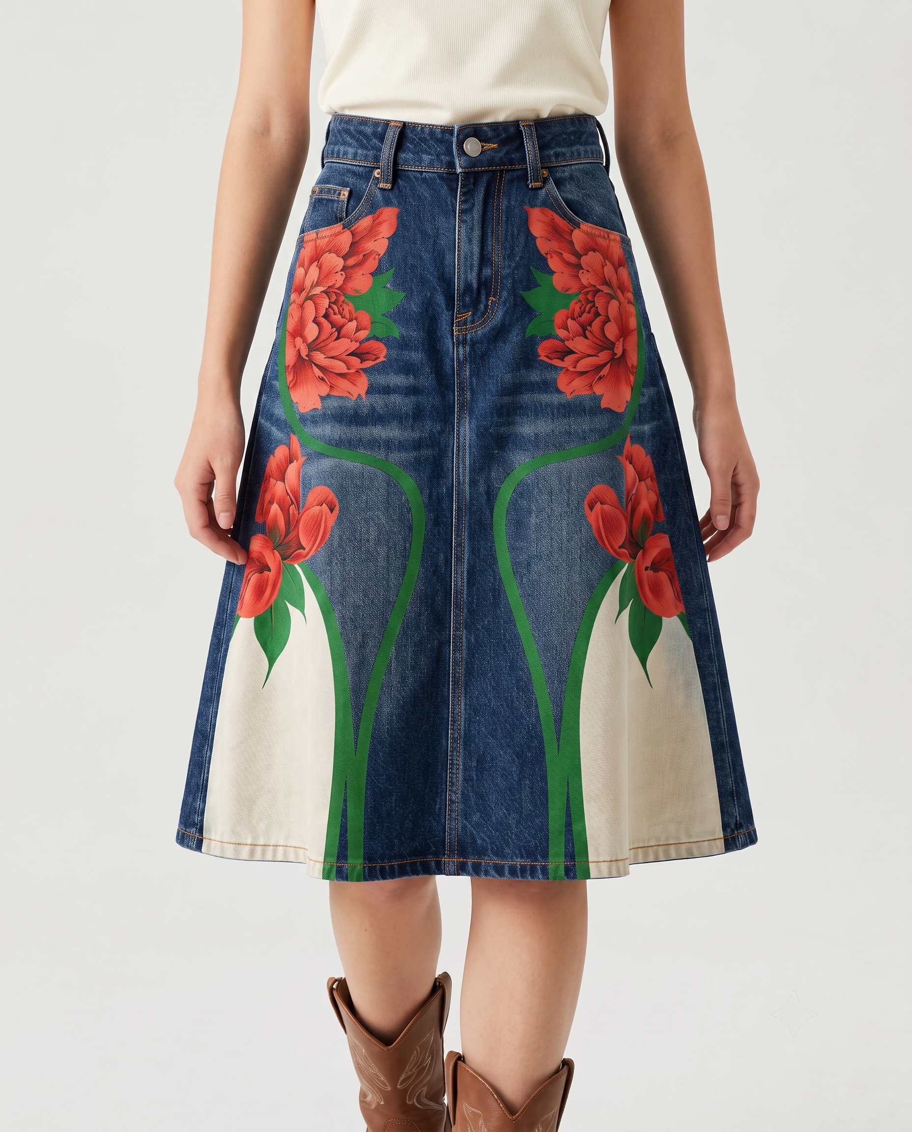Desert Bloom Dark RB-SKT03 – Front View – Riley – Dark Indigo
