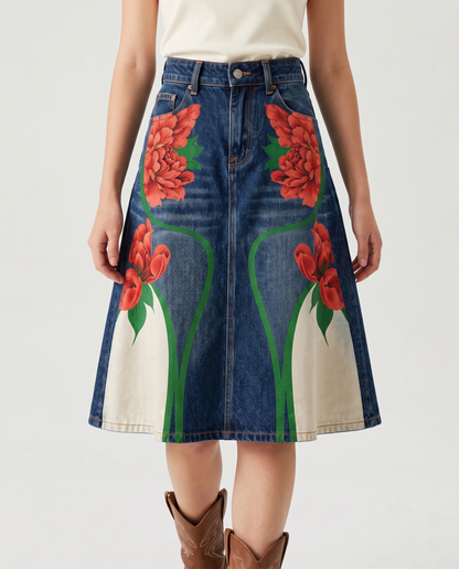 Desert Bloom Dark RB-SKT03 – Front View – Riley – Dark Indigo