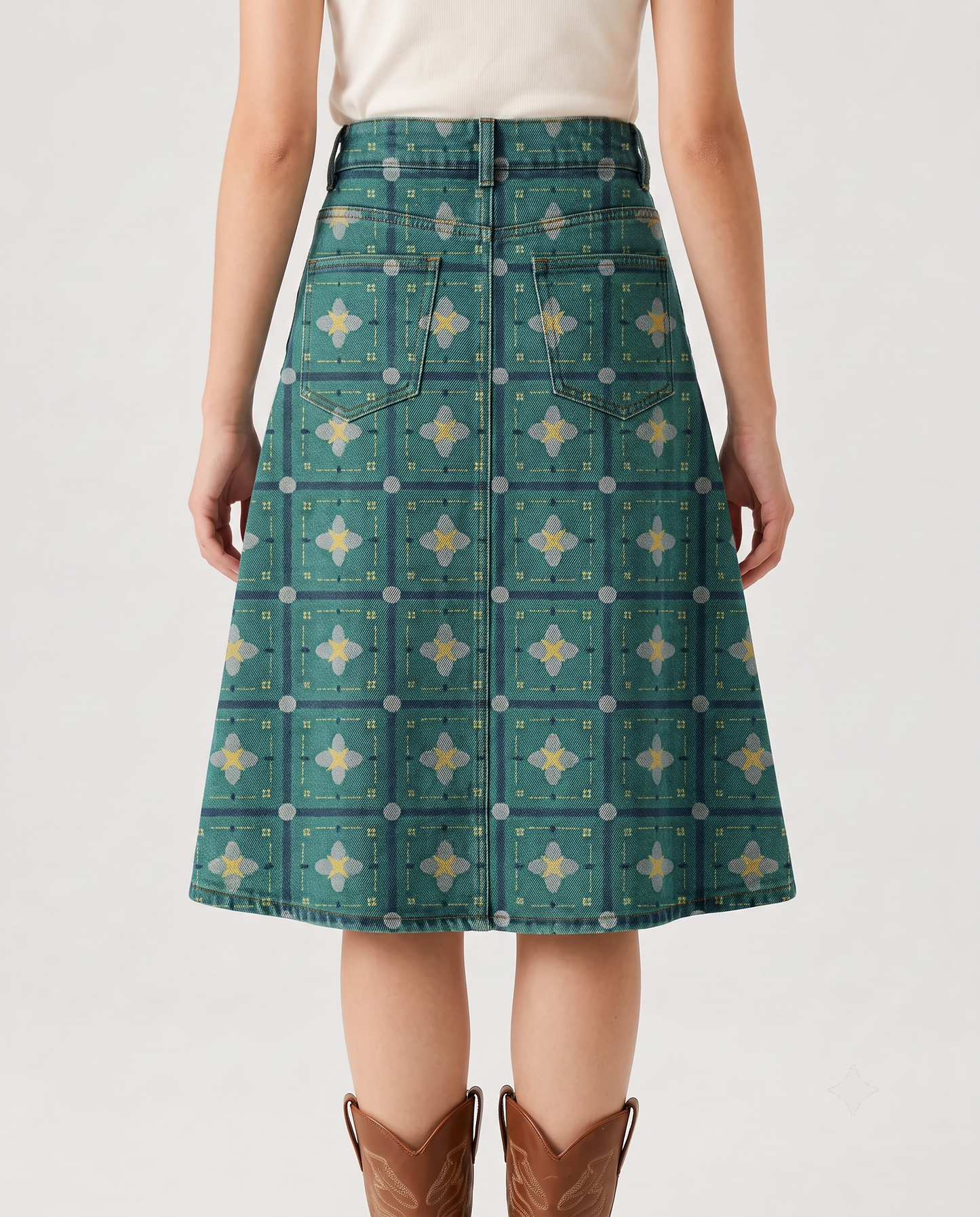 Desert Bloom Teal RB-SKT03 – Back View – Riley – Teal