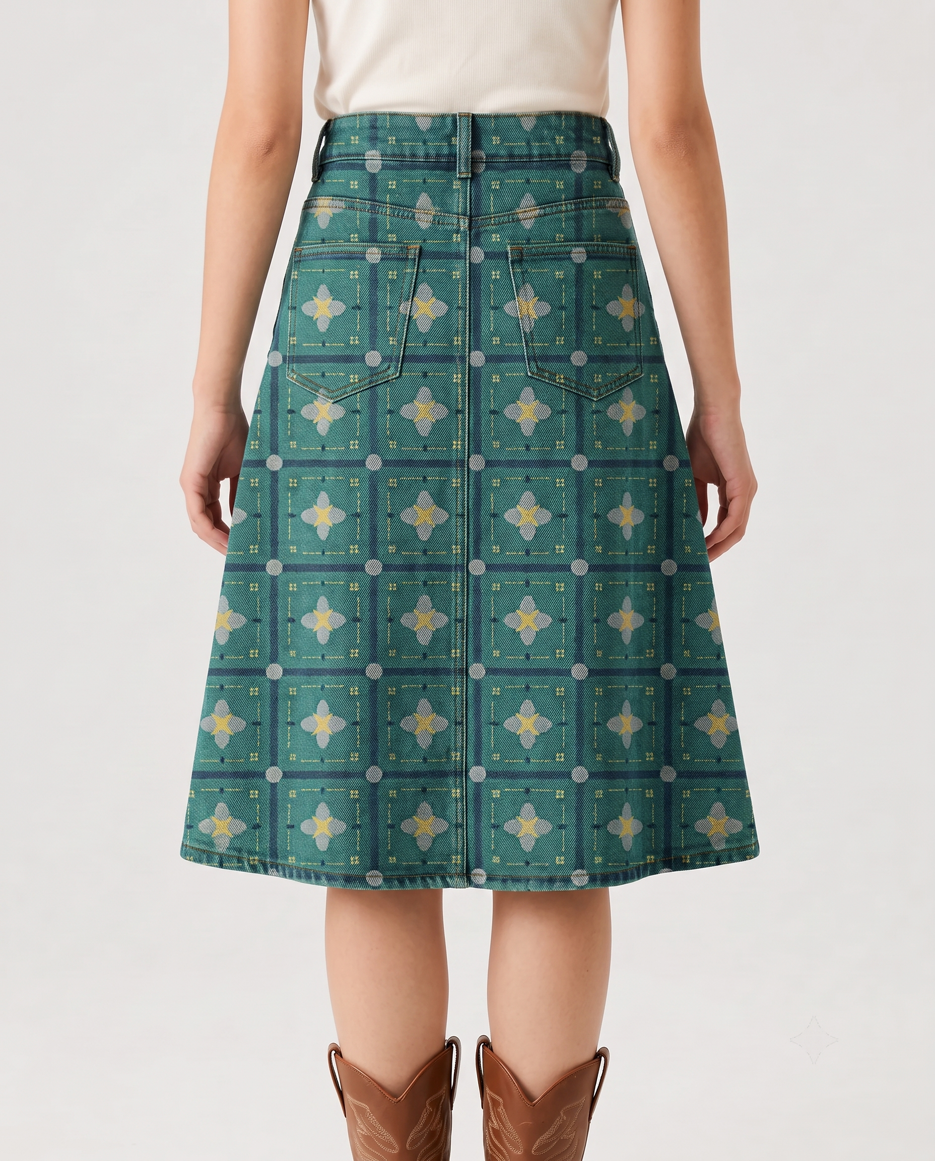 Desert Bloom Teal RB-SKT03 – Back View – Riley – Teal