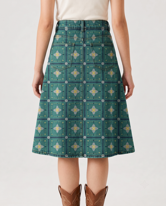 Desert Bloom Teal RB-SKT03 – Back View – Riley – Teal