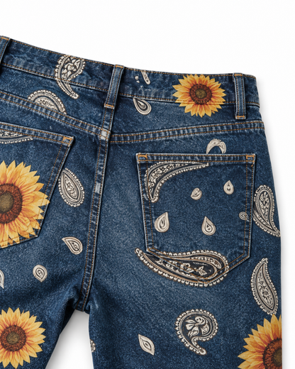 Bandana Bloom Sunflower Bootcut Jeans