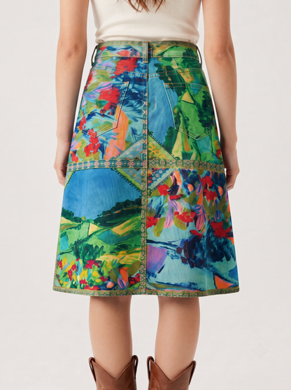 Mesa Lariat RB-SKT03 – Back View – Riley – Multicolored with dominant blues, greens, and reds
