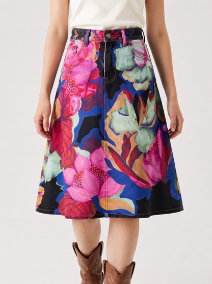 Lariat Bloom Black RB-SKT03 – Front View – Riley – Black base with vibrant multicolor accents