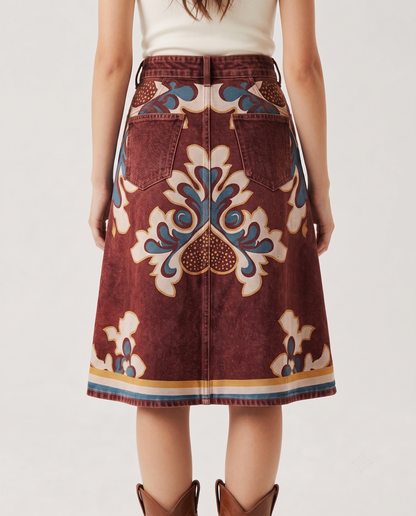 Desert Bloom Deep RB-SKT03 – Back View – Riley – Deep Burgundy