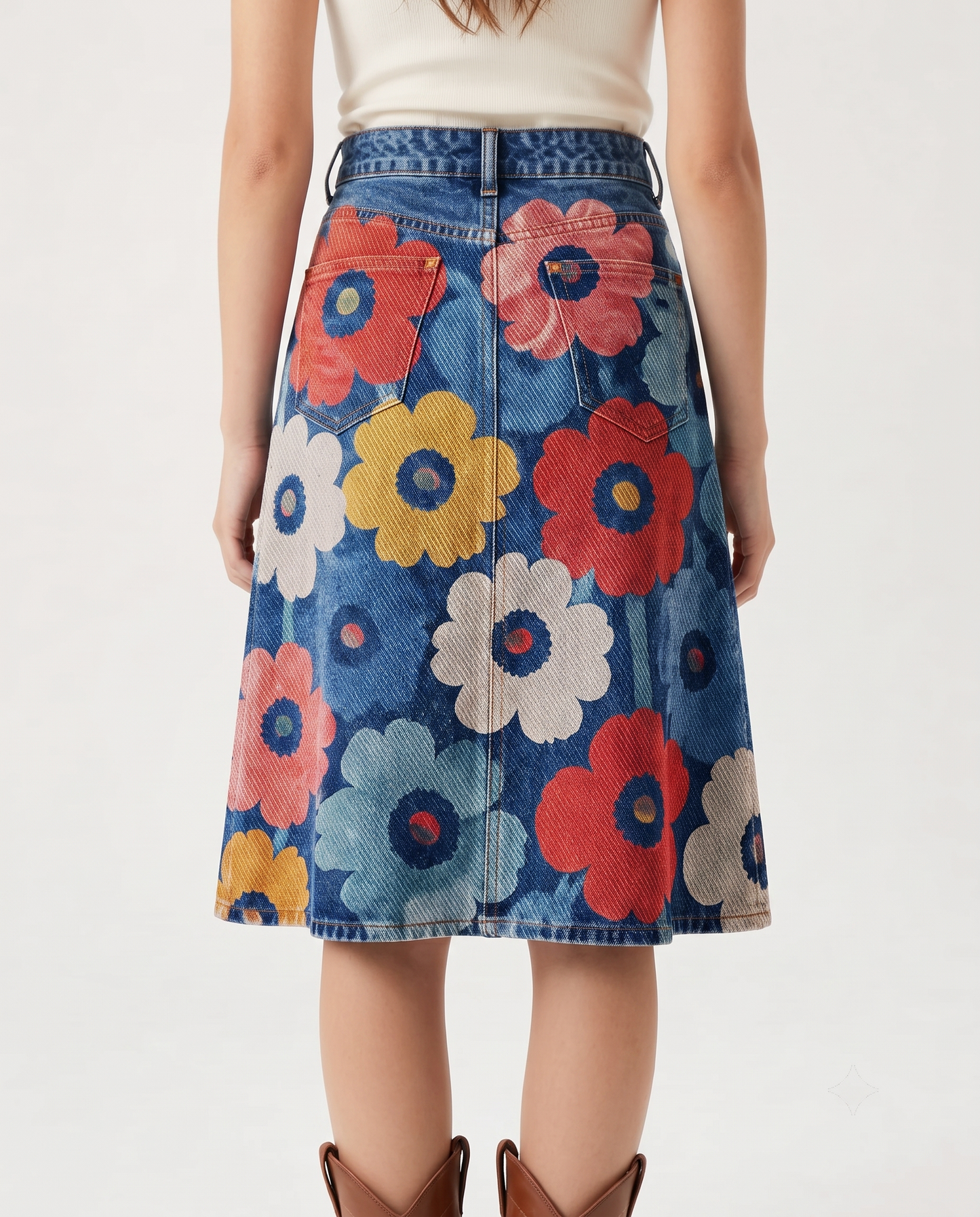 Desert Bloom Medium RB-SKT03 – Back View – Riley – Medium Blue