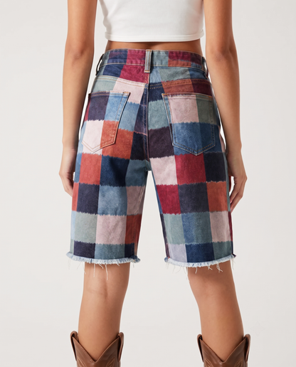 Copper Mesa Plaid RB-BOT08 – Back View – Riley – Multi-tonal Denim
