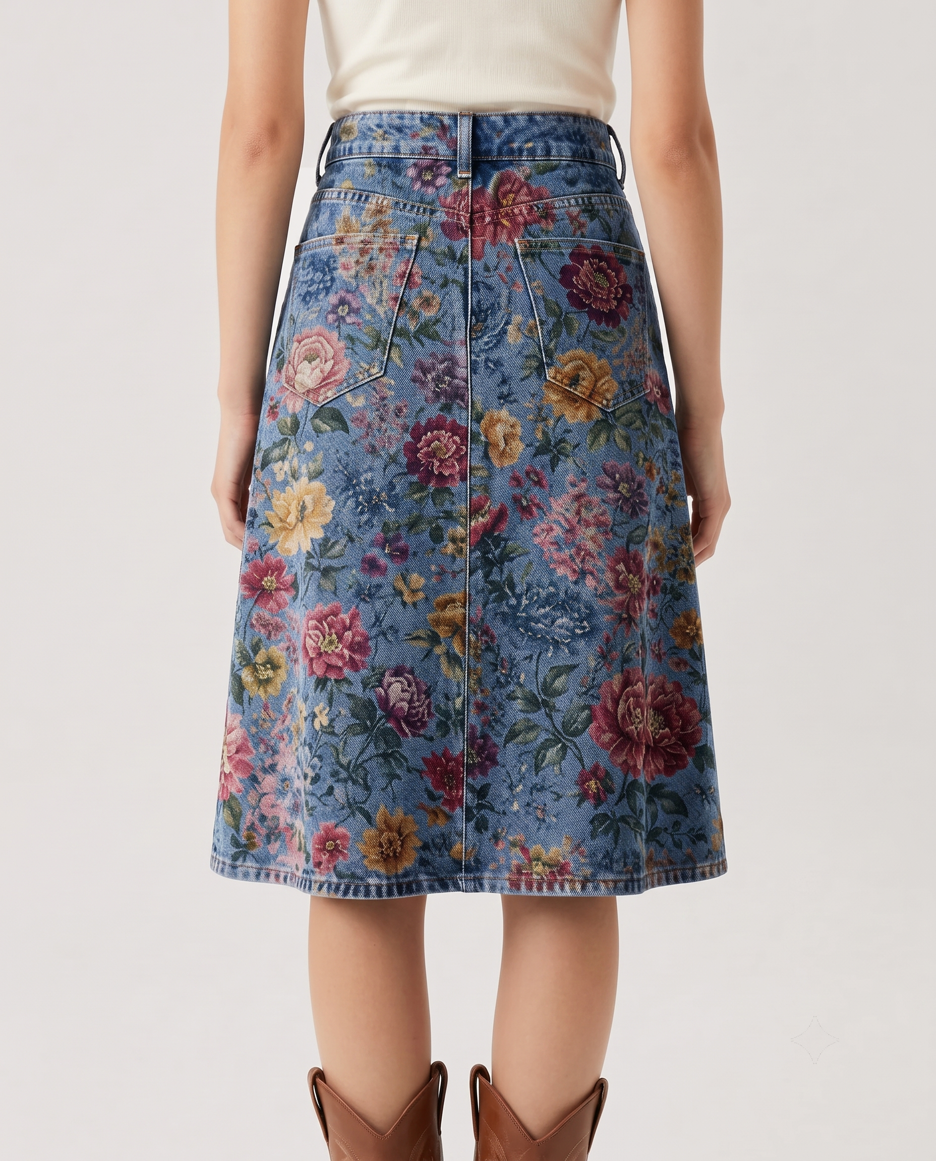 Desert Bloom Medium (U6258) RB-SKT03 – Back View – Riley – Medium Blue