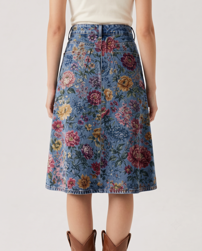 Desert Bloom Medium (U6258) RB-SKT03 – Back View – Riley – Medium Blue