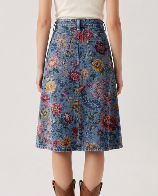 Desert Bloom Medium (U6258) RB-SKT03 – Back View – Riley – Medium Blue