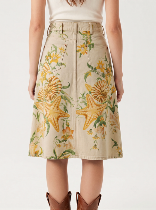 Lariat Lagoon Cream RB-SKT03 – Back View – Riley – cream wash