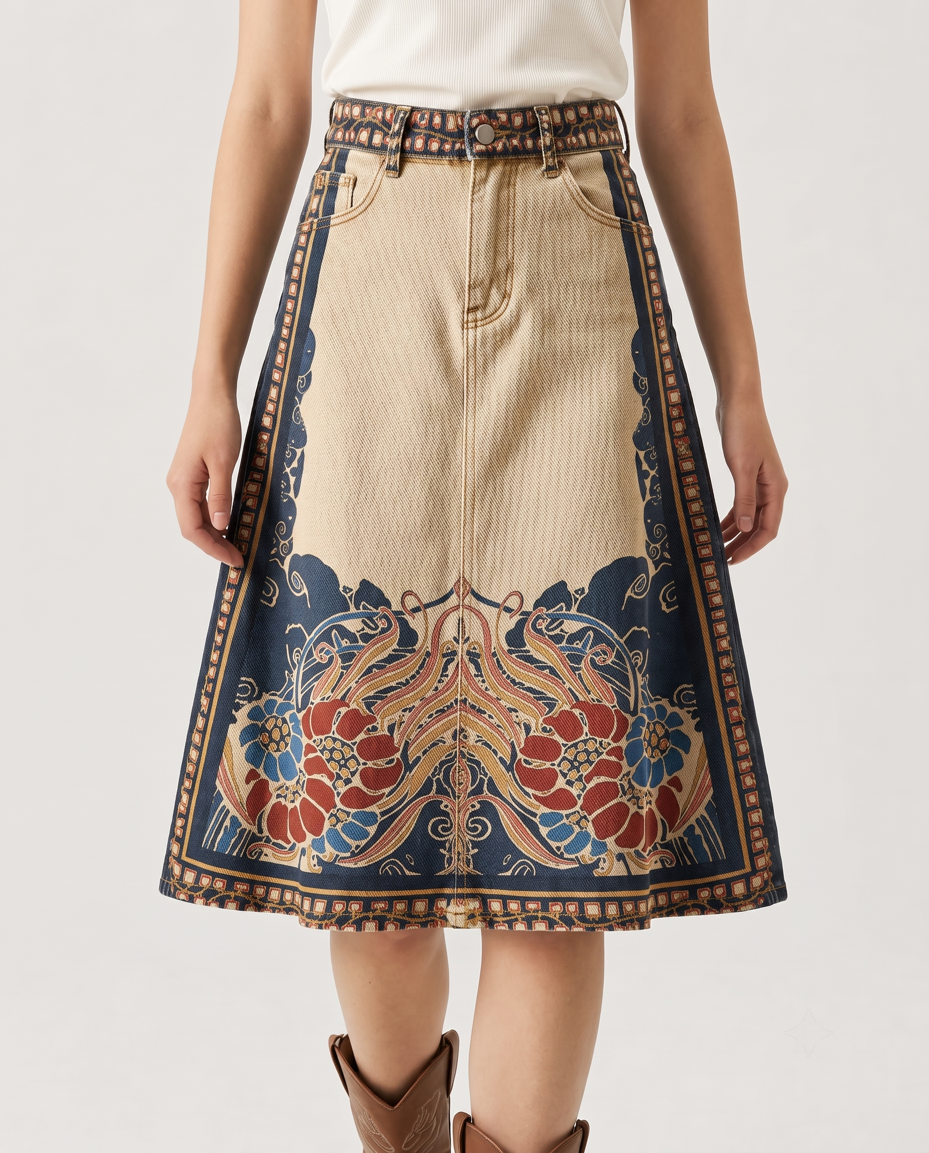 Desert Bloom Light (U6251) RB-SKT03 – Front View – Riley – Light Wash