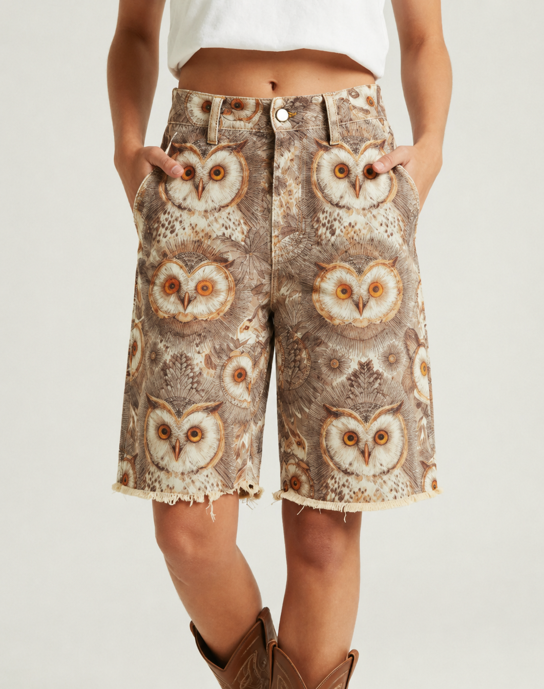 Barn Owl Gaze Bermuda Shorts