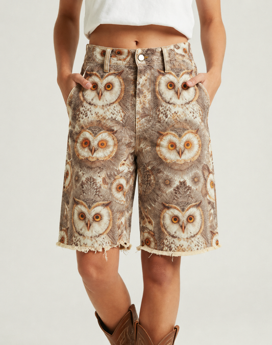 Barn Owl Gaze Bermuda Shorts