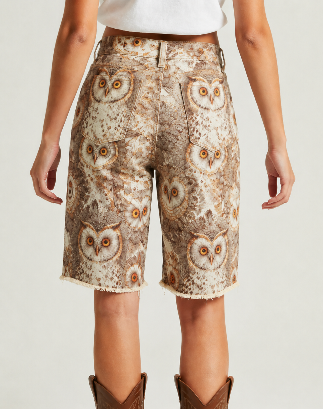 Barn Owl Gaze Bermuda Shorts