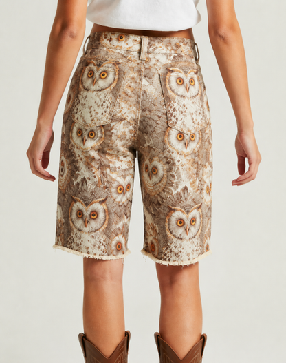 Barn Owl Gaze Bermuda Shorts