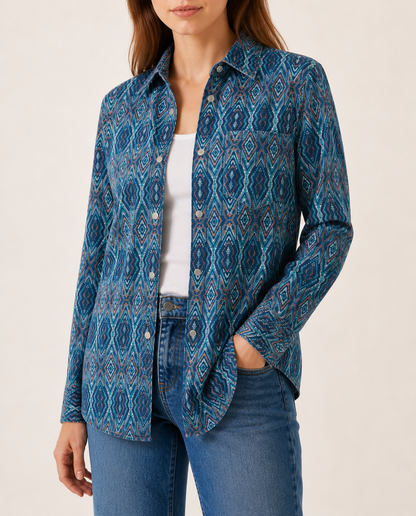 Desert Mirage Navy Long Sleeve Denim Shirt