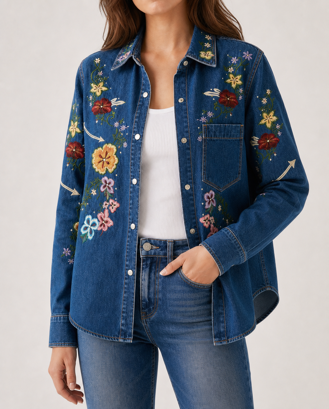 Wildflower Range Long Sleeve Denim Shirt