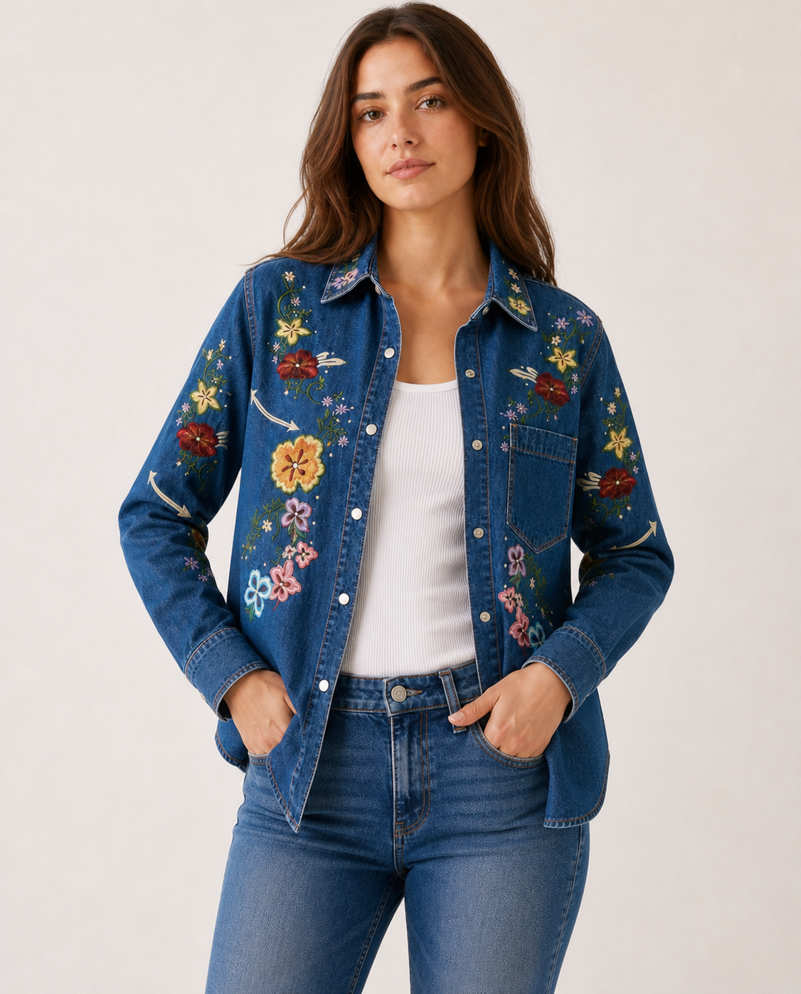 Wildflower Range Long Sleeve Denim Shirt