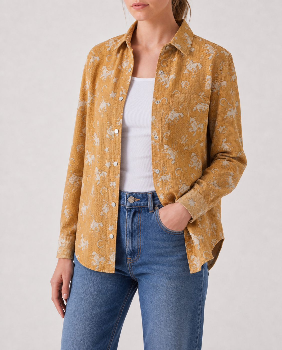 Prairie Rebel Long Sleeve Denim Shirt