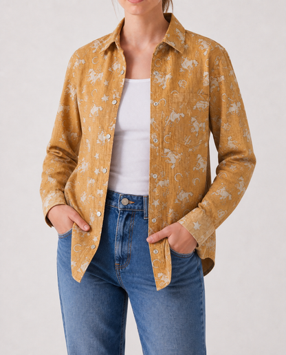 Prairie Rebel Long Sleeve Denim Shirt