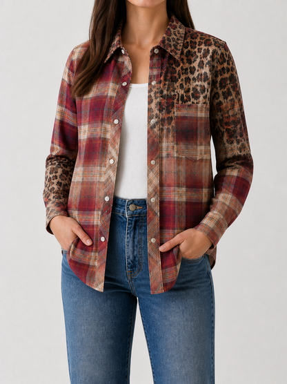 Prairie Mirage Rust Long Sleeve Denim Shirt