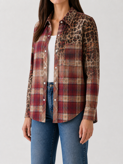 Prairie Mirage Rust Long Sleeve Denim Shirt