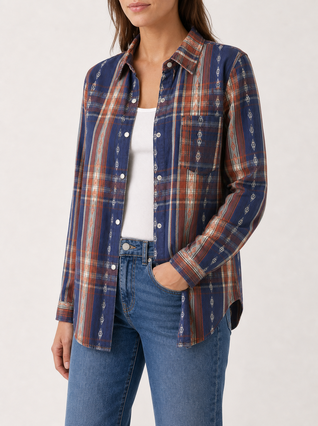 Prairie Drift Long Sleeve Denim Shirt