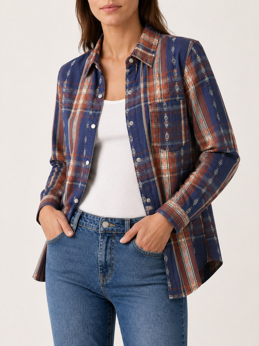 Prairie Drift Long Sleeve Denim Shirt