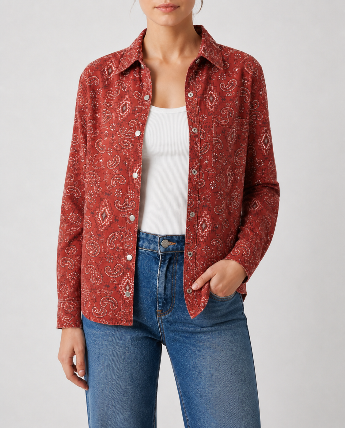 Prairie Ember Long Sleeve Denim Shirt