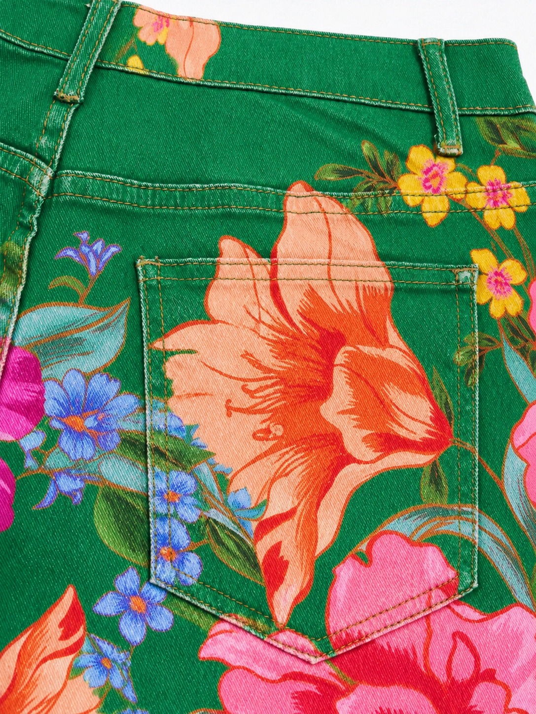 Hibiscus Range Denim Bermuda Shorts