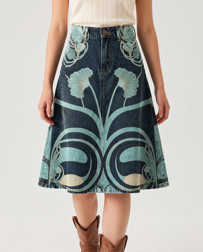 Desert Bloom Dark (U6248) RB-SKT03 – Front View – Riley – Dark Indigo