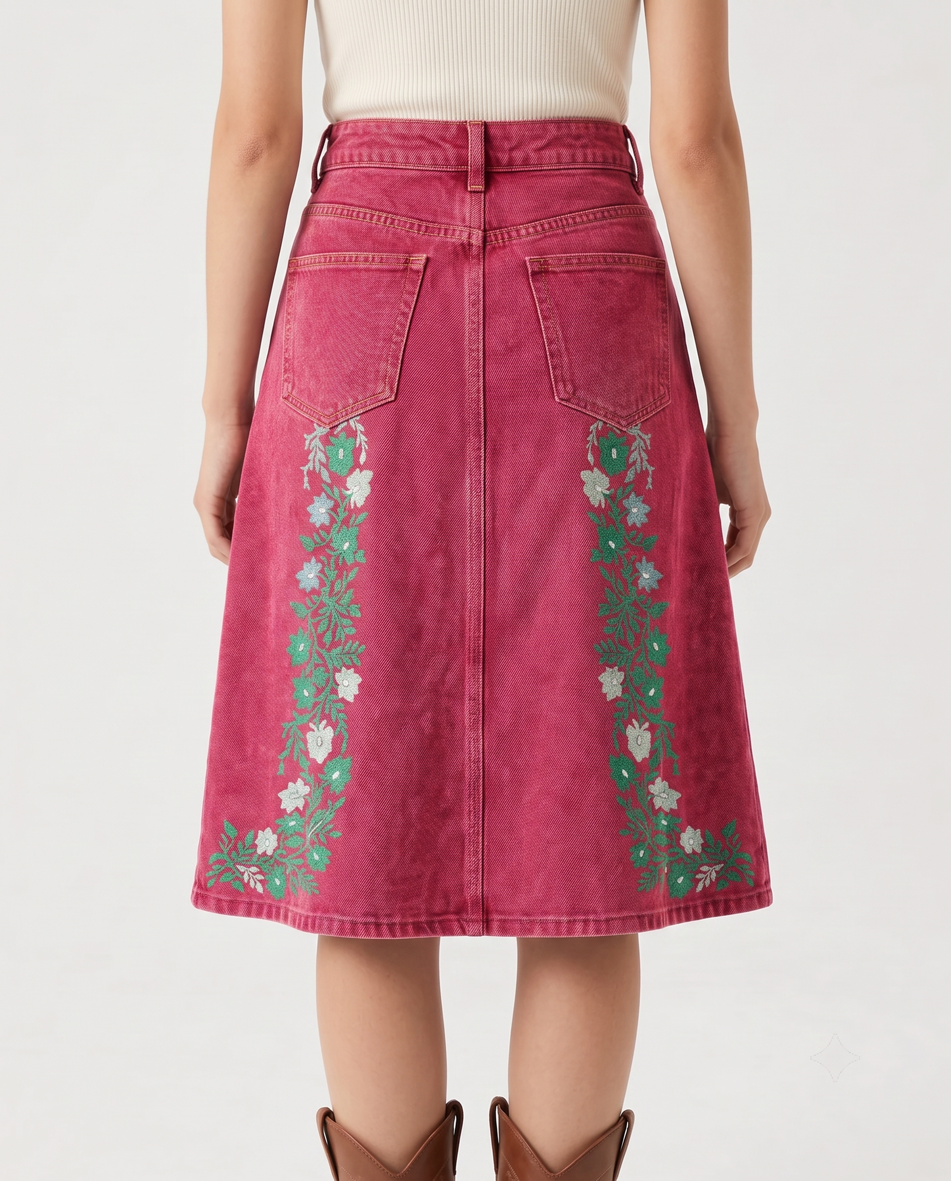Desert Bloom RB-SKT03 – Back View – Riley – Red