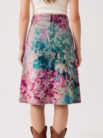 Prairie Spur Multicolored RB-SKT03 – Back View – Riley – Multicolored wash with pastel pink, teal, and lavender tones